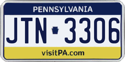 PA license plate JTN3306