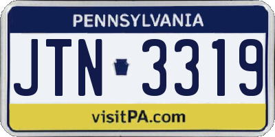 PA license plate JTN3319