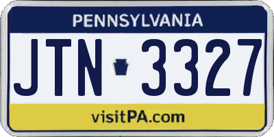 PA license plate JTN3327