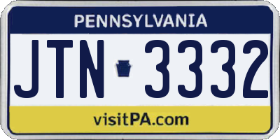 PA license plate JTN3332