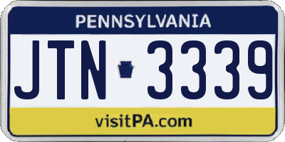 PA license plate JTN3339