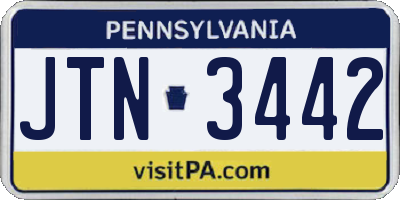 PA license plate JTN3442