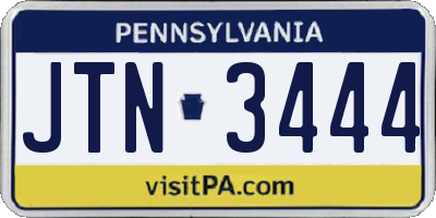 PA license plate JTN3444