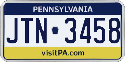 PA license plate JTN3458