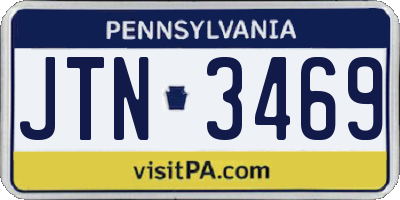 PA license plate JTN3469