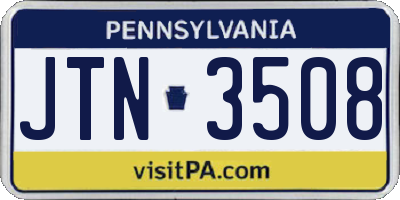 PA license plate JTN3508