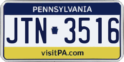 PA license plate JTN3516