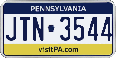 PA license plate JTN3544