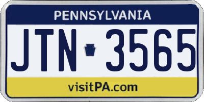 PA license plate JTN3565