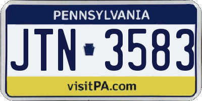 PA license plate JTN3583