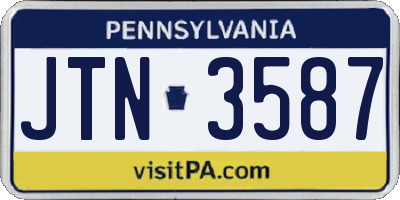 PA license plate JTN3587
