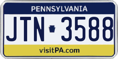 PA license plate JTN3588