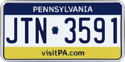 PA license plate JTN3591