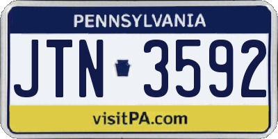 PA license plate JTN3592