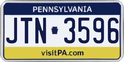 PA license plate JTN3596