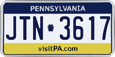 PA license plate JTN3617