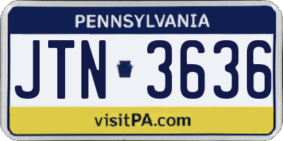 PA license plate JTN3636