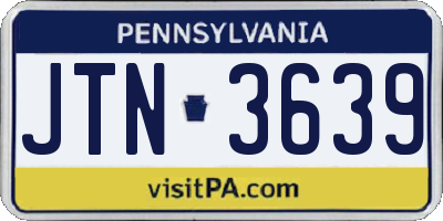 PA license plate JTN3639