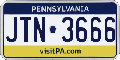 PA license plate JTN3666