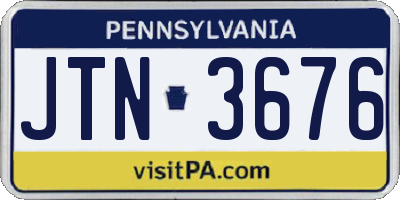 PA license plate JTN3676