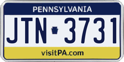 PA license plate JTN3731