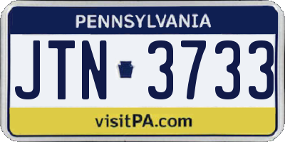 PA license plate JTN3733