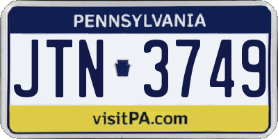 PA license plate JTN3749