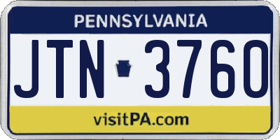 PA license plate JTN3760