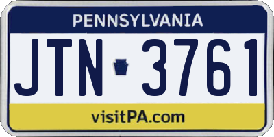 PA license plate JTN3761