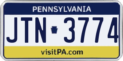 PA license plate JTN3774