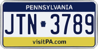 PA license plate JTN3789