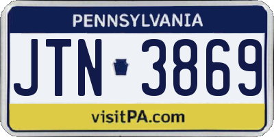 PA license plate JTN3869