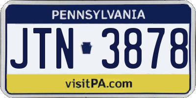 PA license plate JTN3878