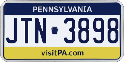 PA license plate JTN3898