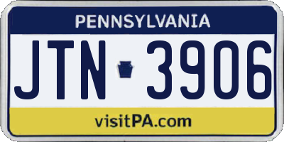 PA license plate JTN3906