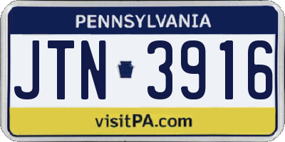 PA license plate JTN3916