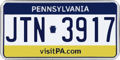 PA license plate JTN3917