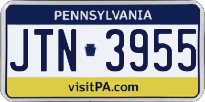 PA license plate JTN3955