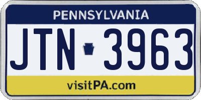 PA license plate JTN3963