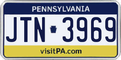PA license plate JTN3969