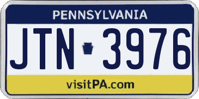 PA license plate JTN3976