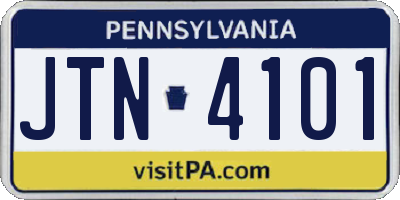 PA license plate JTN4101
