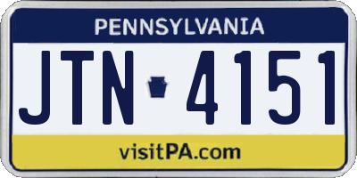 PA license plate JTN4151