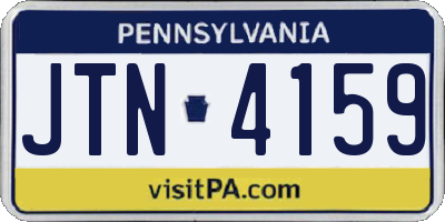 PA license plate JTN4159