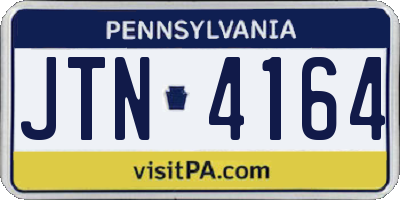 PA license plate JTN4164