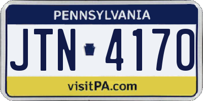 PA license plate JTN4170