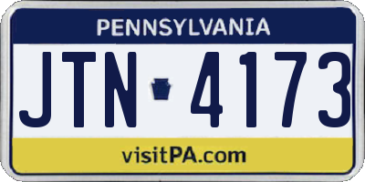 PA license plate JTN4173