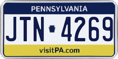 PA license plate JTN4269