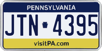 PA license plate JTN4395