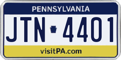 PA license plate JTN4401